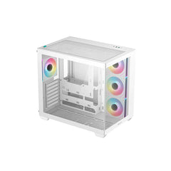 DeepCool CG530 4F Panoramic ATX Mid-Tower Case – White, Tempered Glass, 4x ARGB Fans