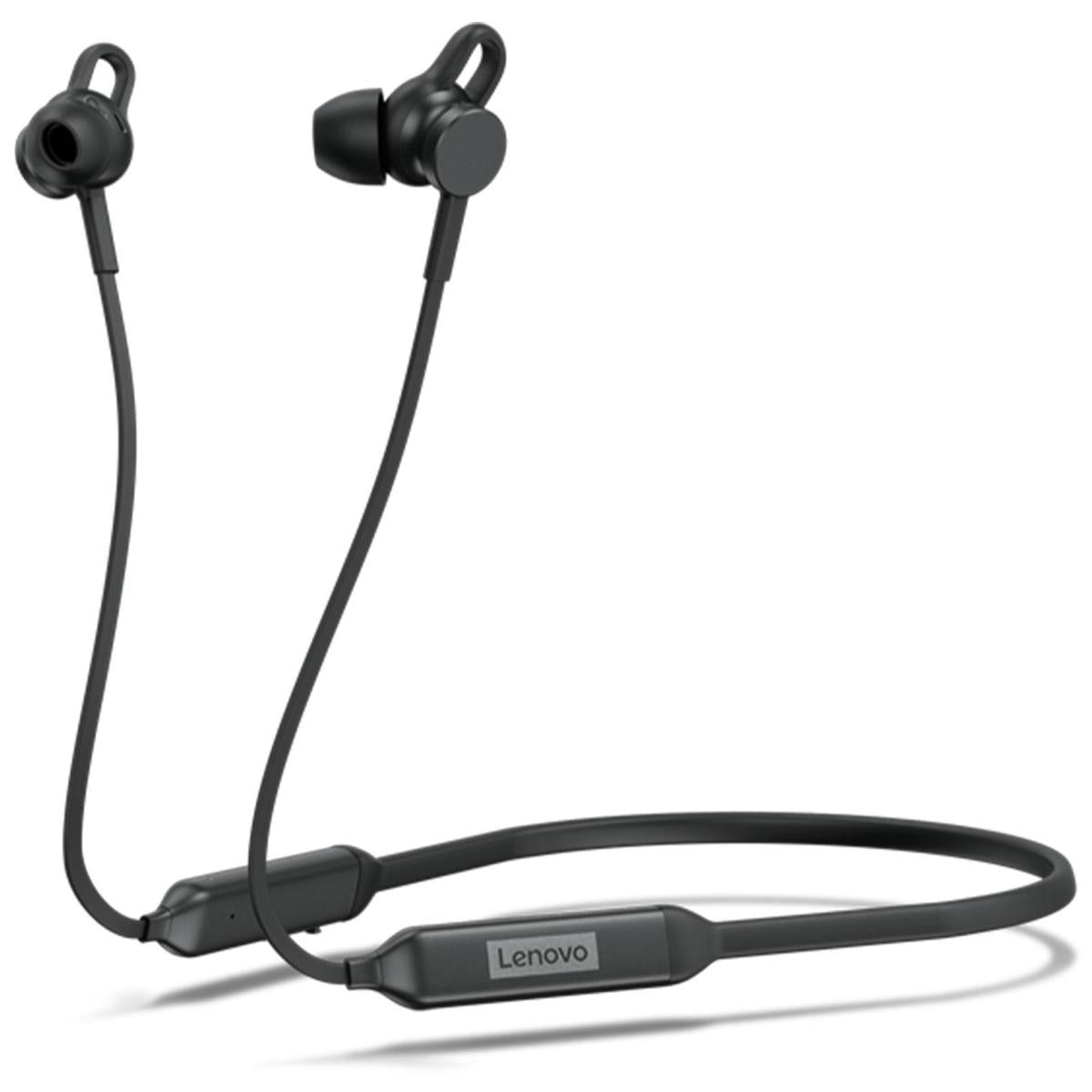 Lenovo 500 Bluetooth In Ear Headphones Integrated Microphone Dual Device Pairing 10 Hours Playback Black
