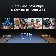 TP-Link Archer BE550 BE9300 Tri-Band WiFi 7 Router – 6 Antennas