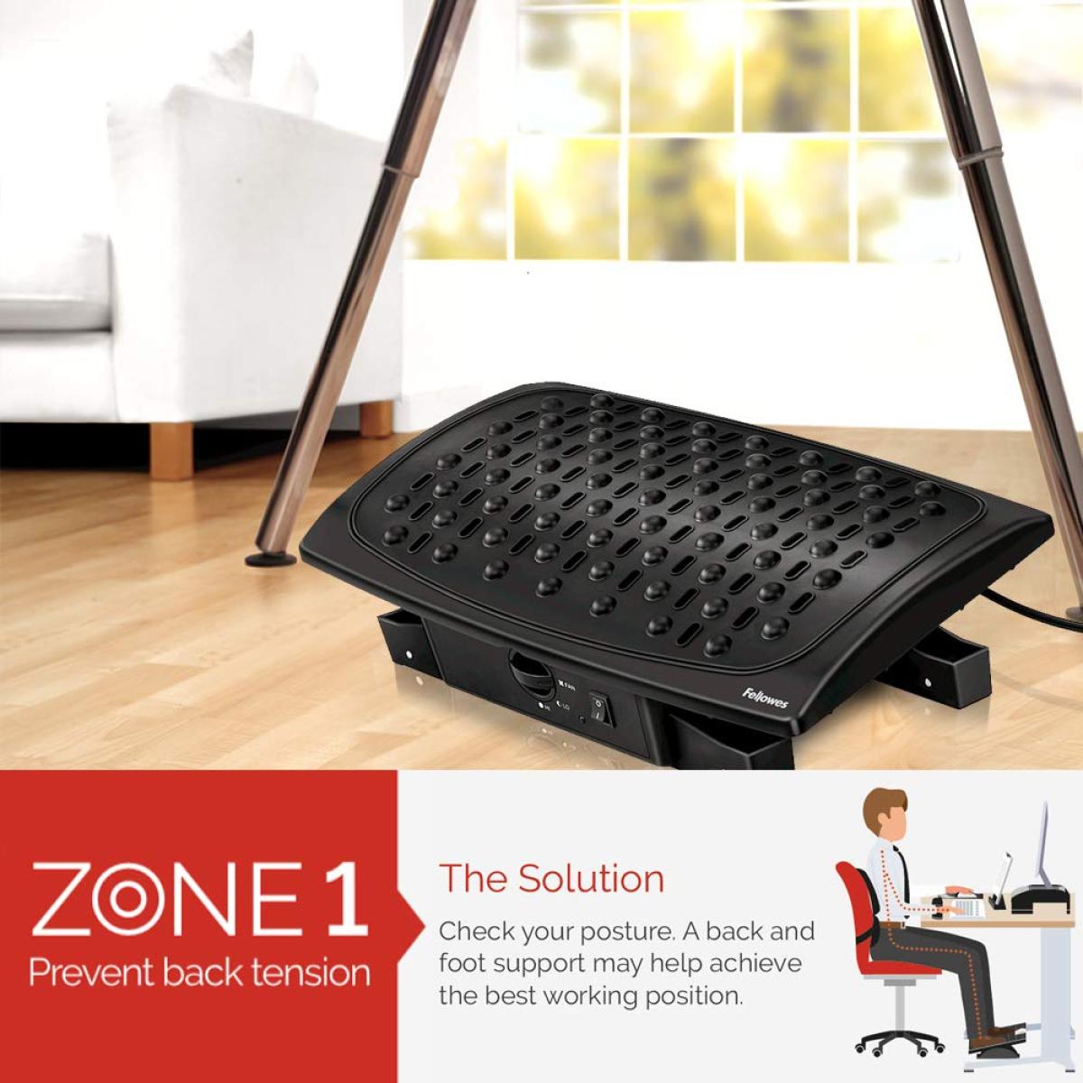 Fellowes Professional Series Climate Control Foot 3 Temperature Adjustments Auto Off 41.5 X 27cms Fellowes Professional Series Climate Control Foot 3 Temperature Adjustments Auto Off 41.5 X 27cms