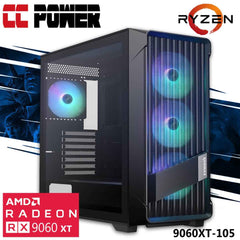 Cc Power 9060xt 105 Gaming Pc New 9gen Amd Ryzen 9 9900x 12 Cores W/ Amd Radeon Rx 9060 Xt 16gb Ddr6 & Advanced Air Cooler