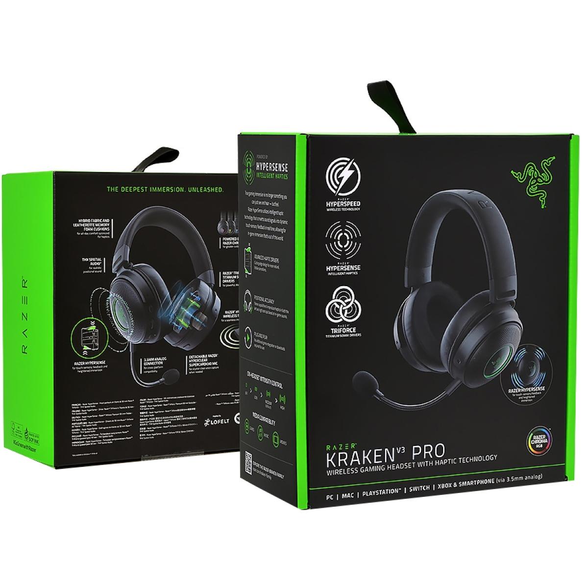 Razer Kraken V3 Pro Wireless Taile Technology Thx 7.1 Surround Triforce Titanium 2.0 Inches Chroma Rgb