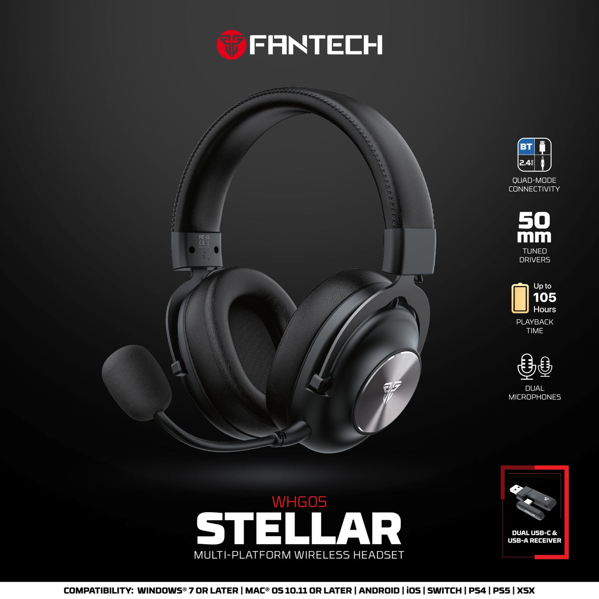 FANTECH WHG05 STELLAR Multiplatform Wireless Gaming Headset