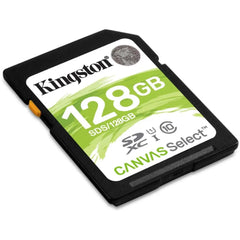 KINGSTON CANVAS SELECT PLUS 128GB SD MEMORY CARD - 100MB/S SDS2