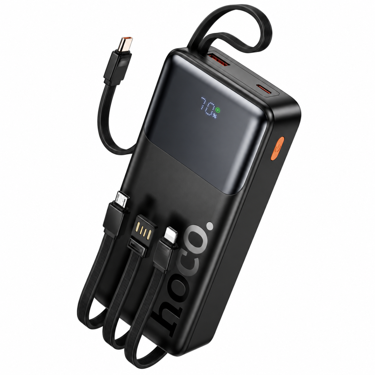 HOCO J156A Founder 22.5W + PD20W 20000mAh Power Bank Black with Built-in Cables