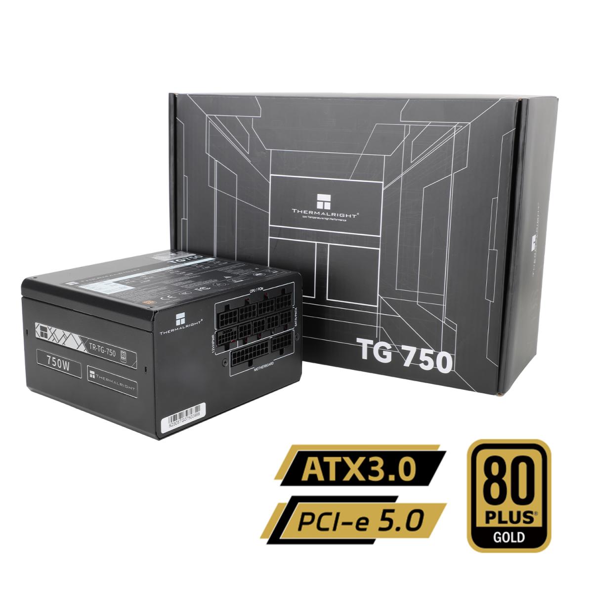 Thermalright (TG-750) Gold 750W (ATX 3.0) PCIE 5.0 (12VHPWR) 80 Plus Gold Full Modular, Smart Fan - Power Supply | TR-TG-750 | - CompuMe