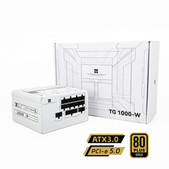 Thermalright (TG-1000-W) Gold 1000W (ATX 3.0) PCIE 5.0 (12VHPWR) 80 Plus Gold Full Modular, Smart Fan - Power Supply (White) | TR-TG-1000-W | - CompuMe