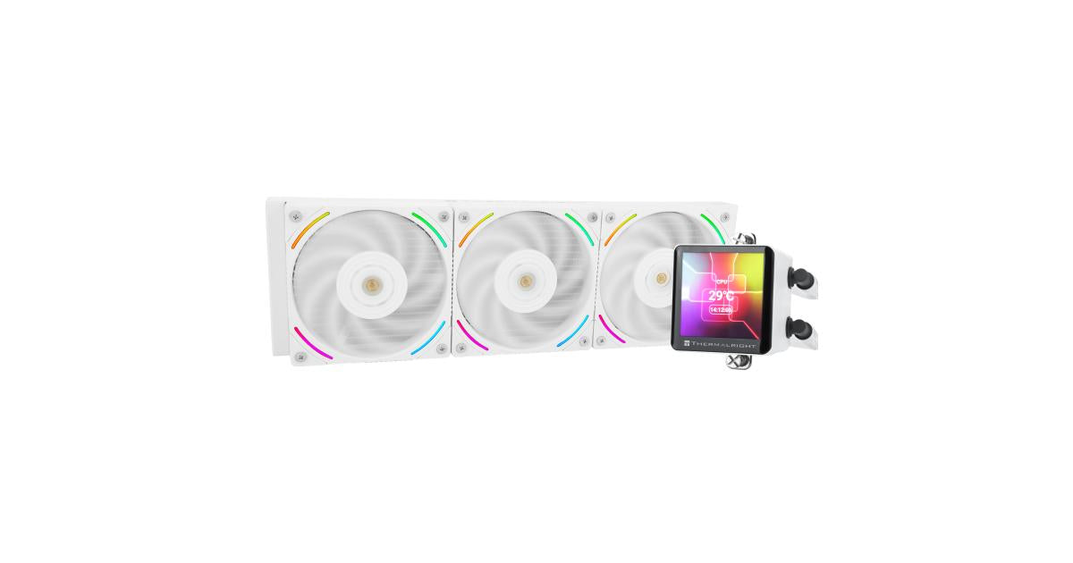 Thermalright Frozen Vision 360 White ARGB CPU Liquid Cooler w/ 2.88" IPS LCD Display For Pictures, Videos, Animations, High Performance AIO w/ 3x TL-K12W Fans, LGA1700