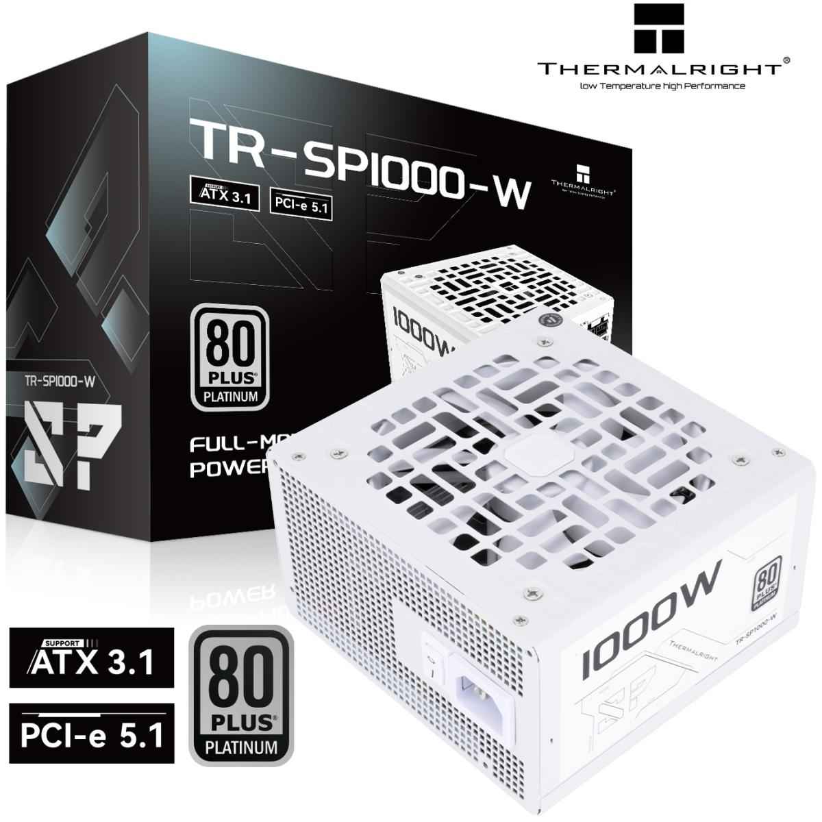 Thermalright (SP-1000-W) Platinum 1000W (ATX 3.1) (PCIe 5.1) 80 Plus Platinum Full Modular, Smart Fan - Power Supply (White) | SP-1000-W |