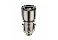 WiWU Wi-QC012 95W PD+QC Fast Zinc Alloy Car Charger Transparent - Black