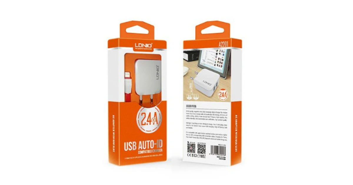 LDNIO A2201 DUAL USB PORTS CHARGER
