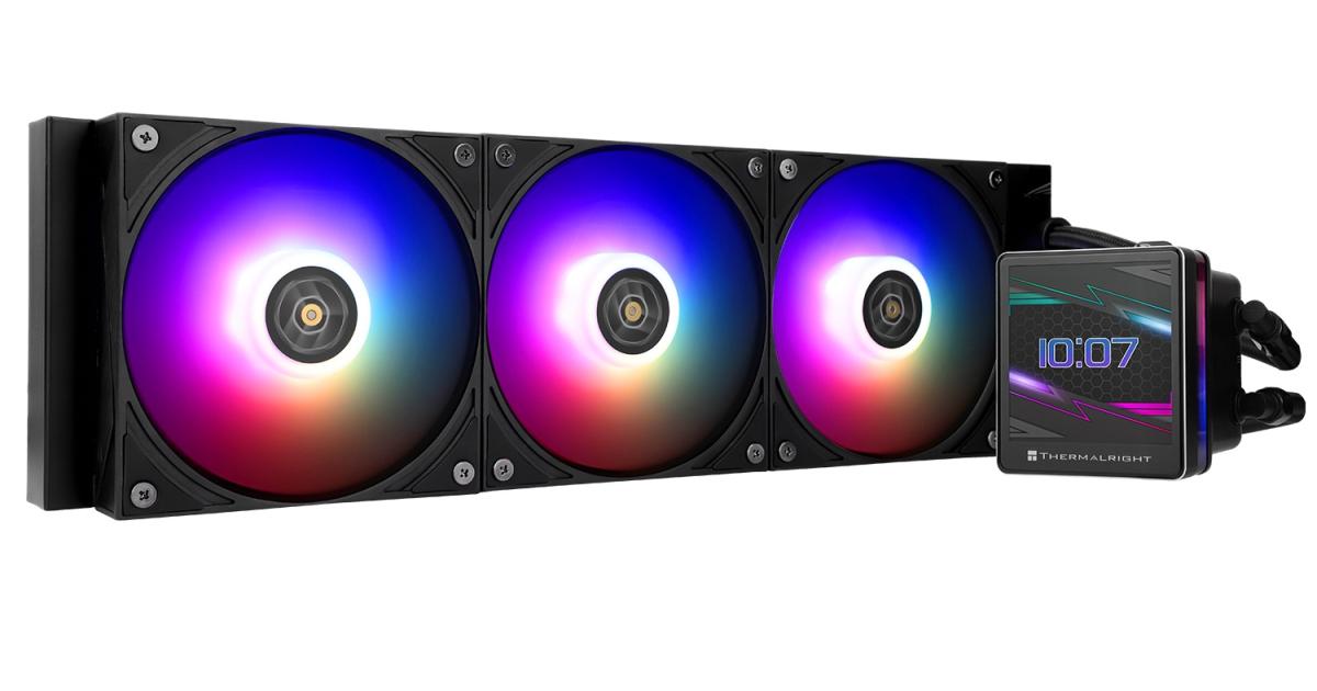 Thermalright Grand Vision 360 ARGB BLACK CPU Liquid Cooler w/ 3.4" IPS LCD Display for system info, images, GIFs, and animations, High Performance AIO TL—H12-X28-S