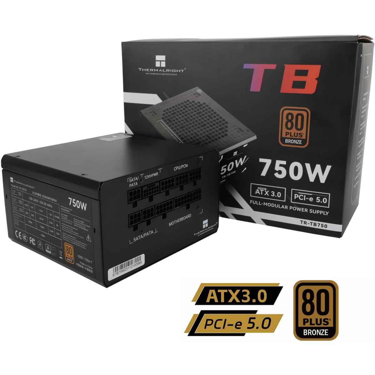Thermalright (TB-750) Bronze 750W (ATX 3.1) (PCIe 5.1) 80 Plus Bronze Fixed Cable, Smart Fan - Power Supply | TB-750 |