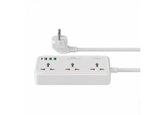 WiWU Wi-S005 Power Strip, 7 in One, 30W, 3 Sockets + 3 USB, 1 Type C - UK