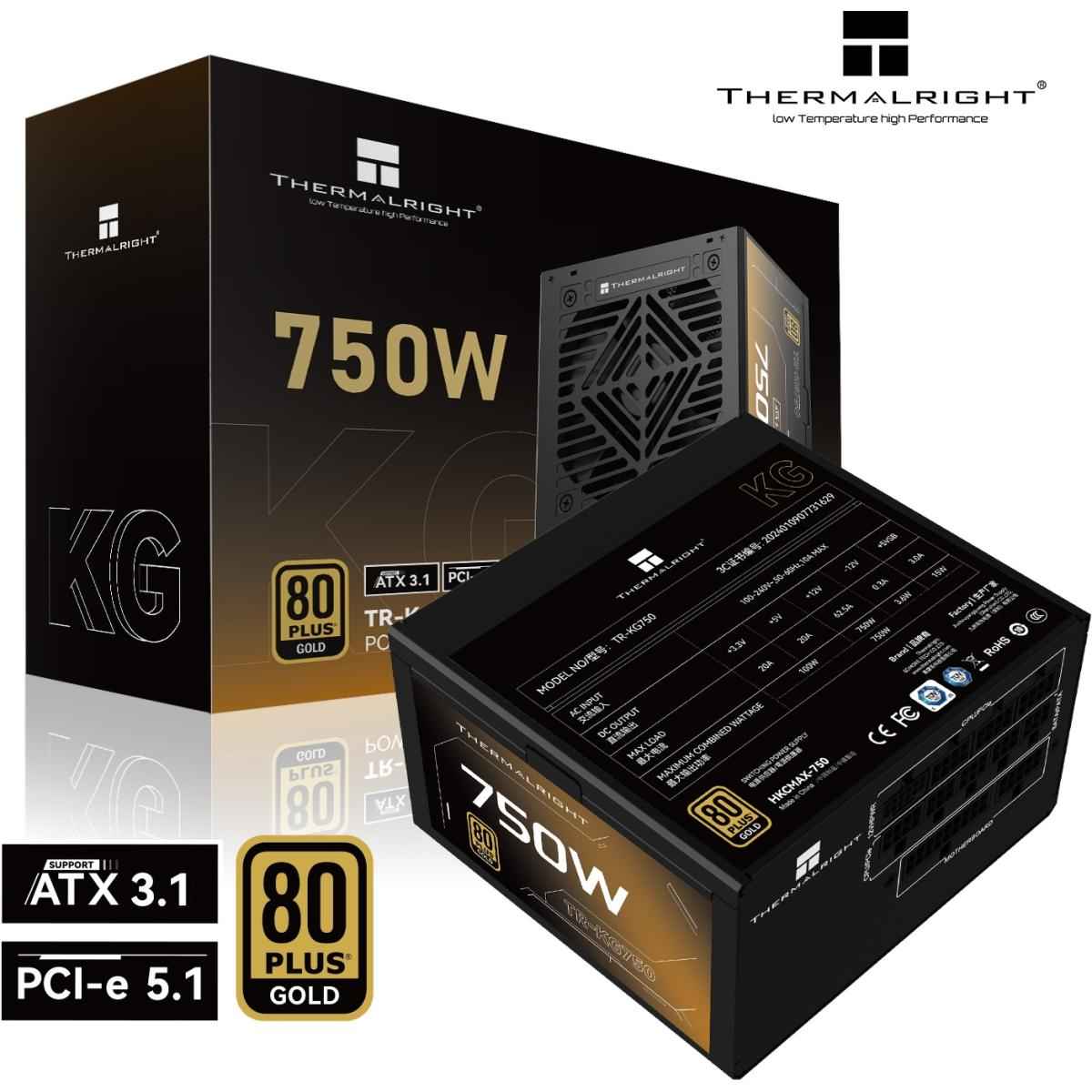 Thermalright (KG-750) Gold 750W (ATX 3.1) (PCIe 5.1) 80 Plus Gold Full Modular, Smart Fan - Power Supply | KG-750 |