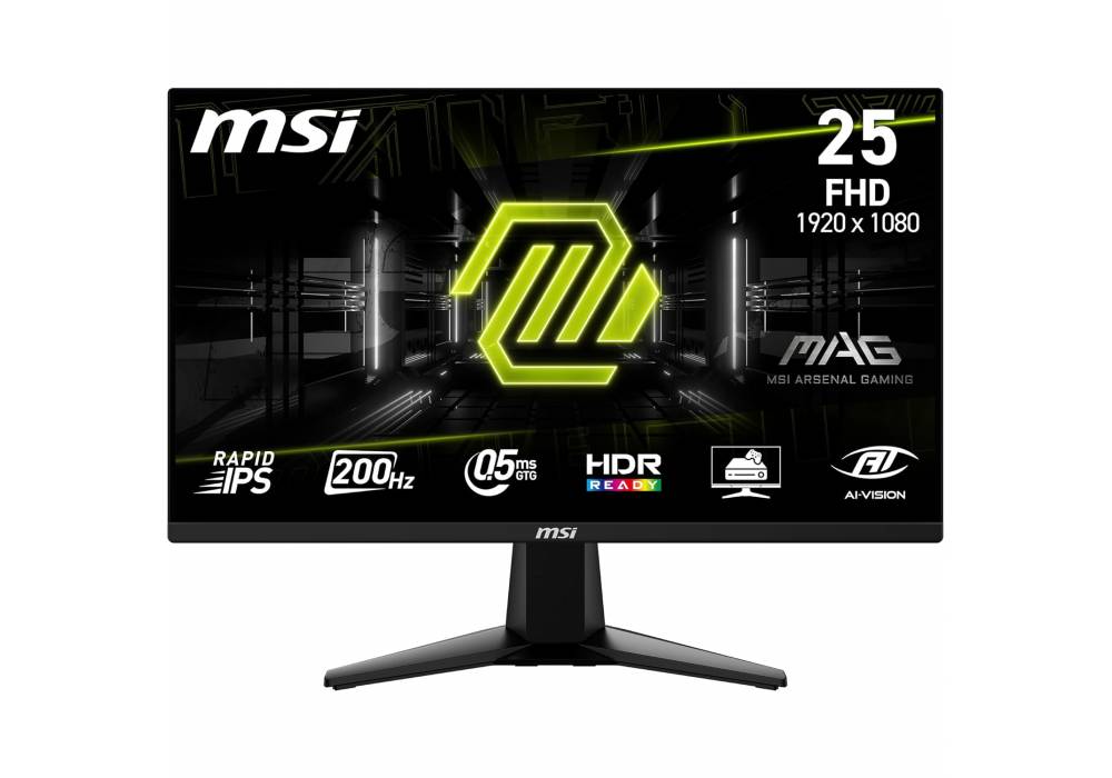 Gaming Monitor MSI MAG 255F E20, Flat 24.5" FHD, 200Hz, 0.5ms Rapid IPS, HDR Ready, AMD FreeSync™ Premium, Black / 3 Years Warranty