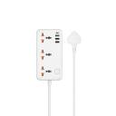WiWU Wi-S005 Power Strip, 7 in One, 30W, 3 Sockets + 3 USB, 1 Type C - EU