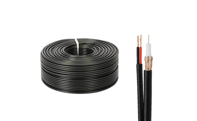Coaxial Rg58 Cable Black 100m With Power Cable