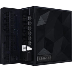 Lian Li Edge 1200W 80+ Gold Full Modular (Fan Hub Included) ATX 3.0 3.1-PCIE 5.1-L-Shape Design for Dual Chamber Case-120mm FDB Fan-Supports up to 4 USB Device - Black