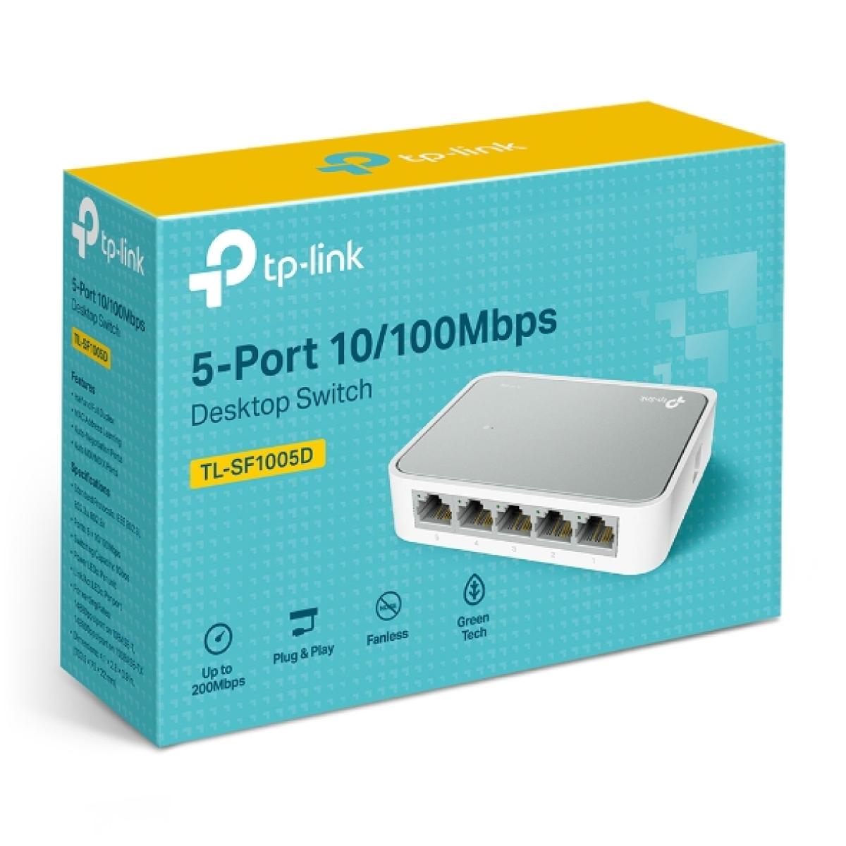 Tp Link Tl Sf1005d 5 Port 10/100 Mbps Fast Ethernet Switch Desktop Ethernet Splitter Ethernet Hub Plug & Play Fanless Quiet Desktop Design Green Technology Unmanaged - CompuMe