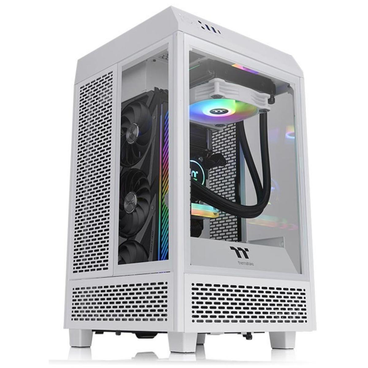 Thermaltake The Tower 100 Mini Tower Tempered Glass M-ITX Case - White