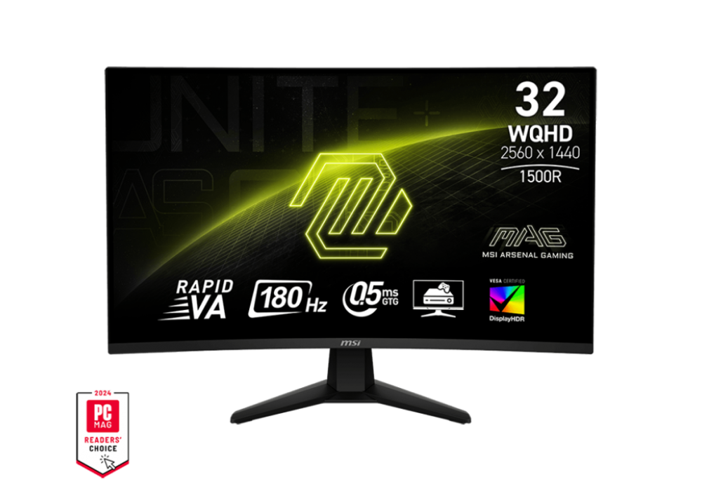 MSI Monitor MAG 32CQ6F Curve 1500R Gaming Monitor 31.5" 2560 x 1440 (2K) 180Hz HDR Ready Adaptive-Sync Console Mode / 3 Years Warranty