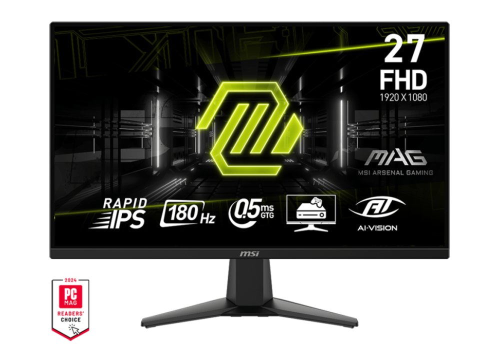 MSI MAG 275F 27" 180Hz Rapid IPS Flat Gaming Monitor FHD 1920 x 1080 0.5ms Adaptive-Sync DP & HDMI