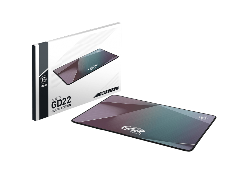 MSI AGILITY GD22 GLEAM EDITION Reflective Visual Effects Surface Non-Slip 100% Smooth Without Resistance Durable Than Conventional Fabric 100% Splash Proof Fast-cooling 3mm Thick Gaming Mouse Pad