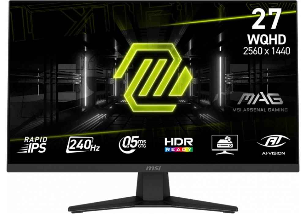 MSI MAG 274QF X24 27-inch 2560 x 1440 (QHD) Gaming Monitor, 240Hz, Adaptive-Sync, HDMI, DisplayPort, VESA Mountable, Tilt, Height Adjustable, Speaker, 0.03ms, Black - 3 Years Warranty