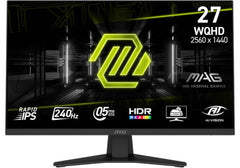 MSI MAG 274QF X24 27-inch 2560 x 1440 (QHD/2K) Gaming Monitor, 240Hz, Adaptive-Sync, HDMI, DisplayPort, VESA Mountable, Tilt, Height Adjustable, Speaker, 0.5ms, Black - 3 Years Warranty