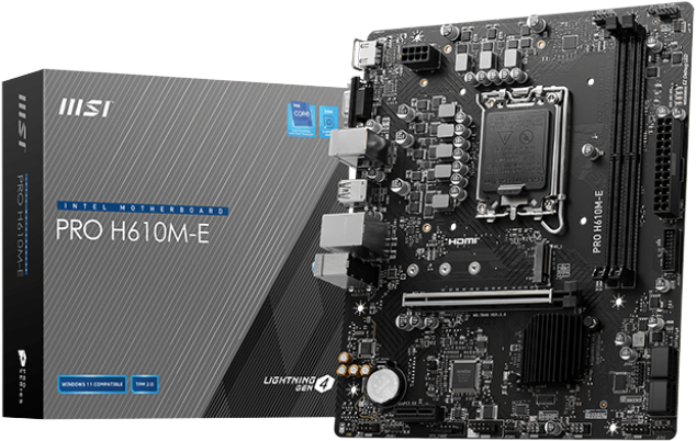MSI PRO H610M-E DDR5 Intel® Core™ 14th/ 13th/ 12th Gen Processors LGA 1700 Motherboard