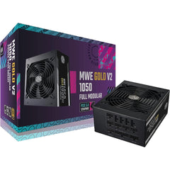 Cooler Master MWE Gold 1050 V2 ATX3.0 Fully Modular 1050W 80+ Gold Quiet 140mm FDB Fan 2 EPS Connectors High Temperature Resilience