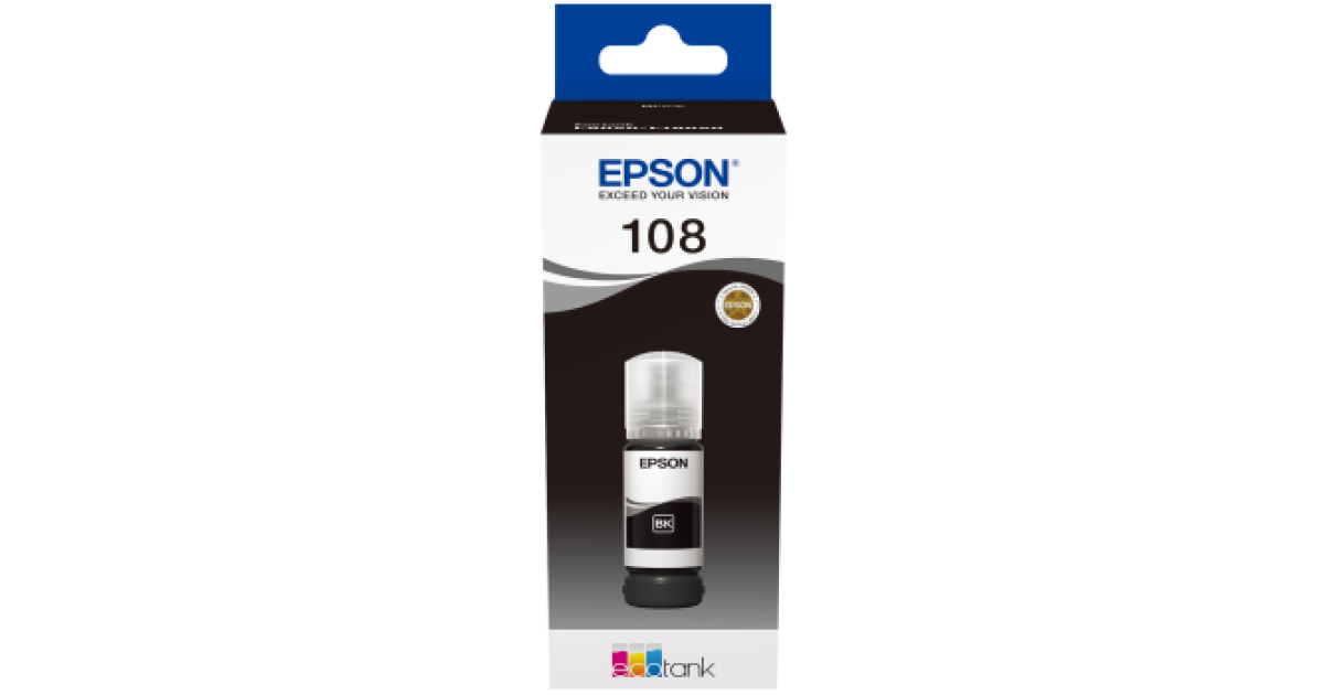 INK EPSON BOTTLE 70ML BLACK 108 - CompuMe