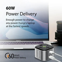 Promate POWERCUBE-PD80.UK-GR, Port Charging Station