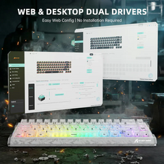 ATTACK SHARK R68HE 60% Wired Rapid Trigger 8K Mechanical RGB Gaming Keyboard with 0.005mm Accuracy,0.08ms Latency,256K Scan,Hall Effect Magnetic Switch,Carbon Fiber+CNC Aluminum Alloy for PC FPS(Ice)