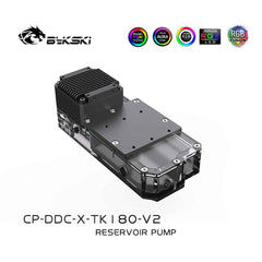 Bykski Square Pump Reservoirs, Matte Acrylic Pump-Reservoir Combination, Pump And Water Tank, Transparent 5v Addressable RGB (RBW) (CP-DDC-X-TK220-V2)