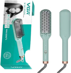 VGR Ionic Hair Straightener Brush, 5 Settings Ceramic Heating, Green - V-592
