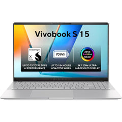 ASUS Vivobook S 15 S5507QA-MA006W Snapdragon X Elite 16GB 1TB 15.6-inch 3K OLED 120Hz - Cool Silver