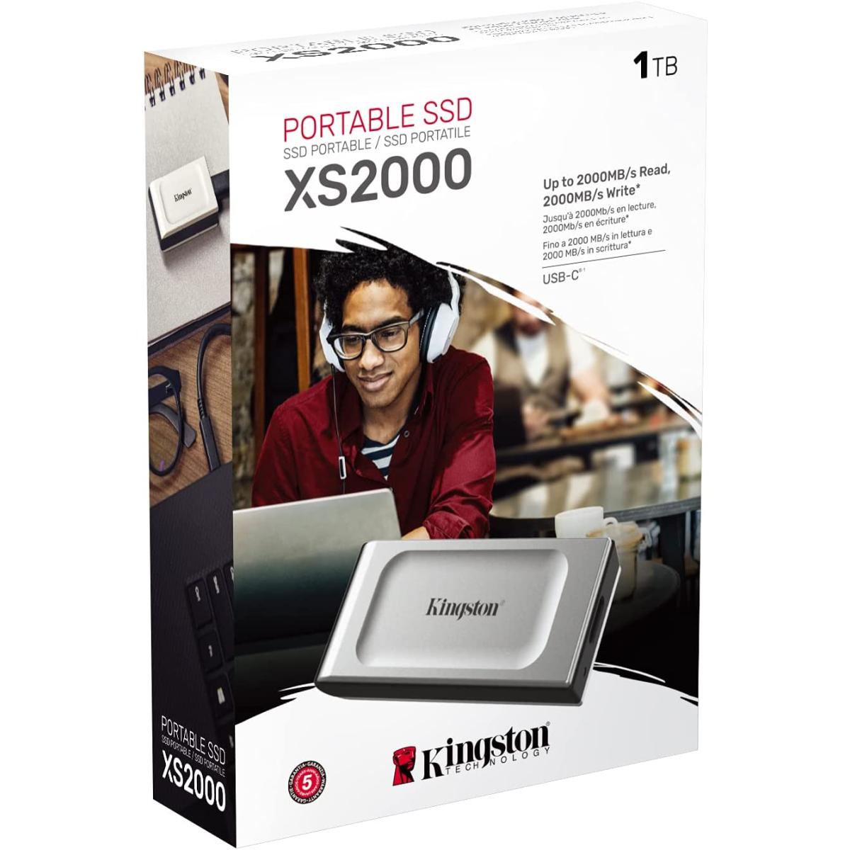 Kingston Xs2000 1tb High Performance Pocket Sized External Ssd Usb C - CompuMe