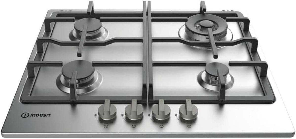 Indesit Built in Hob, 60Cm, Cast Iron, Full Safety, Stainless Steel - THP 641 W IX