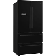 Smeg Side By Side Freestanding Refrigerator A++, French Door, 539Lit, Black - FQ55FNDF