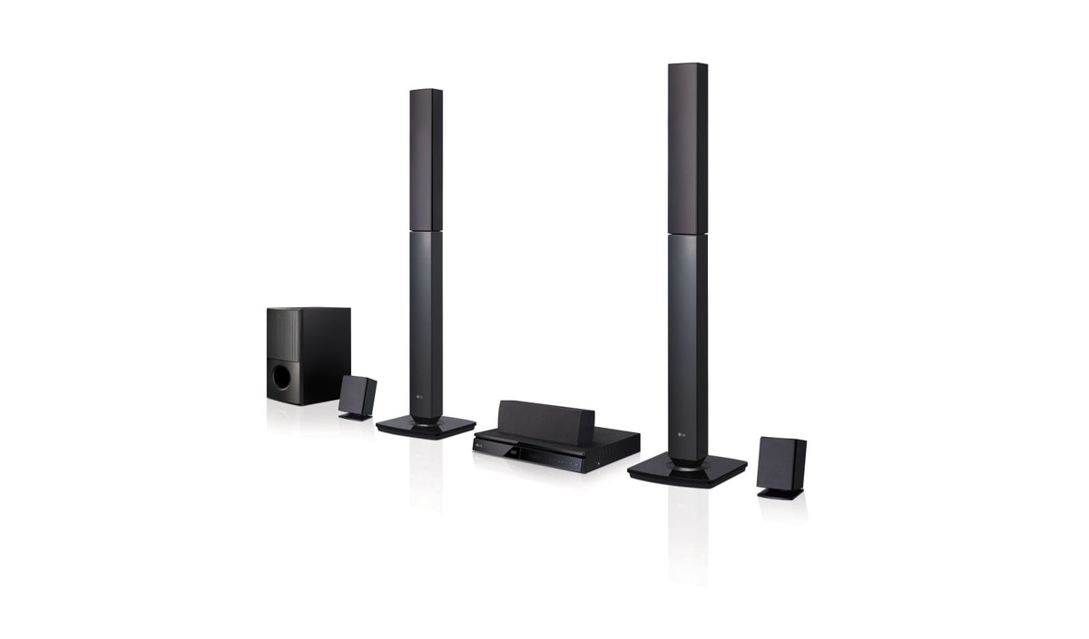 LG Home Theatre, 2Tallboy Speakers, 2Satellite Speakers, 1000Watts, 5.1 Channel, Black - LHD647.DJORMLK
