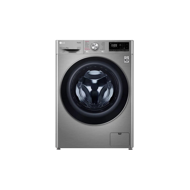 LG Front Load Washing Machine A+++, 8KG, 1400RPM, 13Programes, Spa Steam, Platinum Silver - F4V5TYP2P.SPTPEL