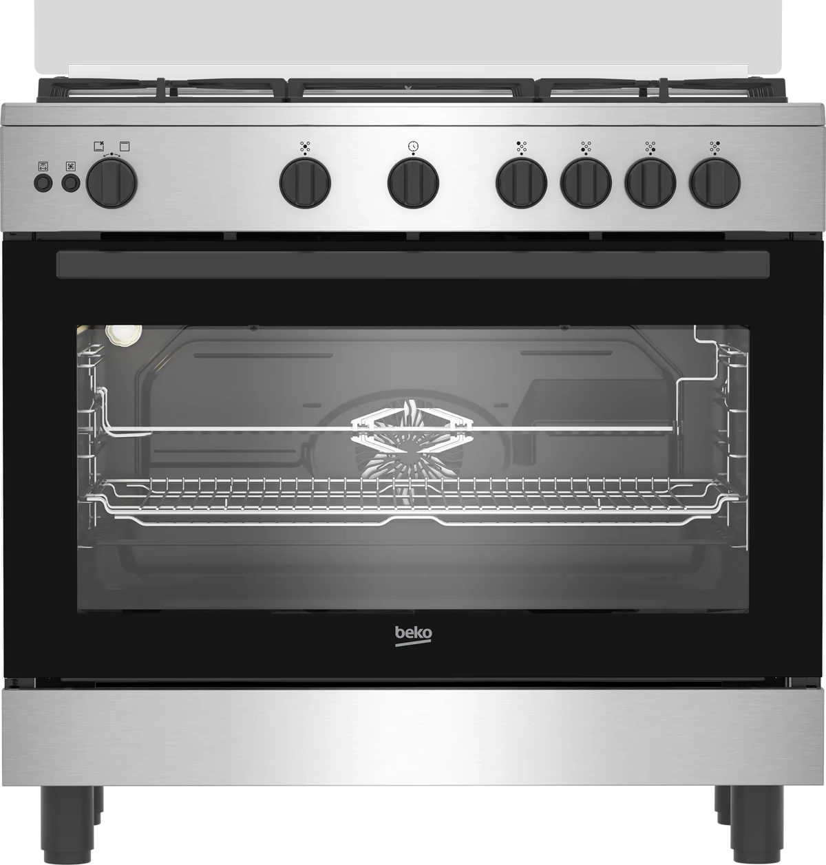 Beko Gas Cooker, 90Cm, 5Burners, Stainless Steel - BGGR11125GX
