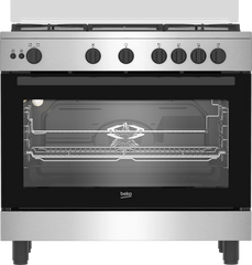 Beko Gas Cooker, 90Cm, 5Burners, Stainless Steel - BGGR11125GX
