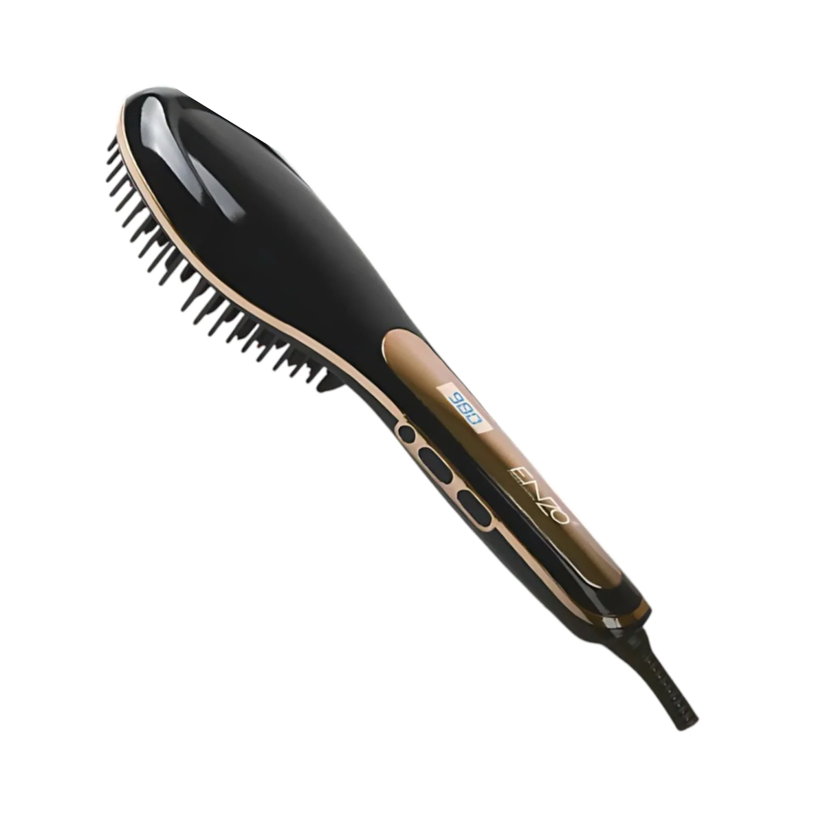 Enzo Hair Straightener Brush, Black - EN-4108