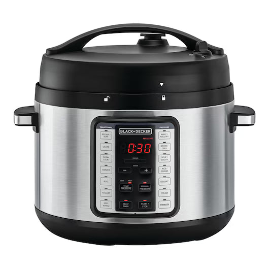 Black & Decker Pressure Cooker 9 In 1, 6Lit, 1350Watts, Black / Silver - PCP1010-B5