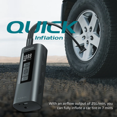 Promate Aerify 4-in-1 Compact Electric Air Pump w/ 6000MaH Power Bank 150PSI LED Light