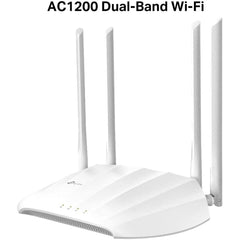 Tp Link Tl Wa1201 Ac1200 Wireless Gigabit Access Point Desktop Wi Fi Bridge Mu Mimo & Beamforming Supports Multi Ssid/client/range Extender Mode 4 Fixed Antennas Passive Poe