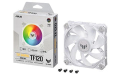Asus Tuf Gaming Tf120 Argb Fan 3pin Leds Blade 120mm Pwm Control For Computer Case & Liquid Radiator White